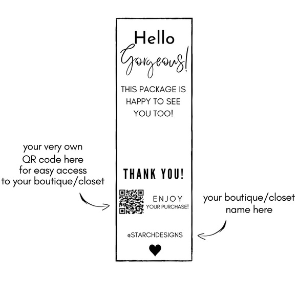 starchdesigns Other - Water-resistant Hello Gorgeous Box Seal Stickers